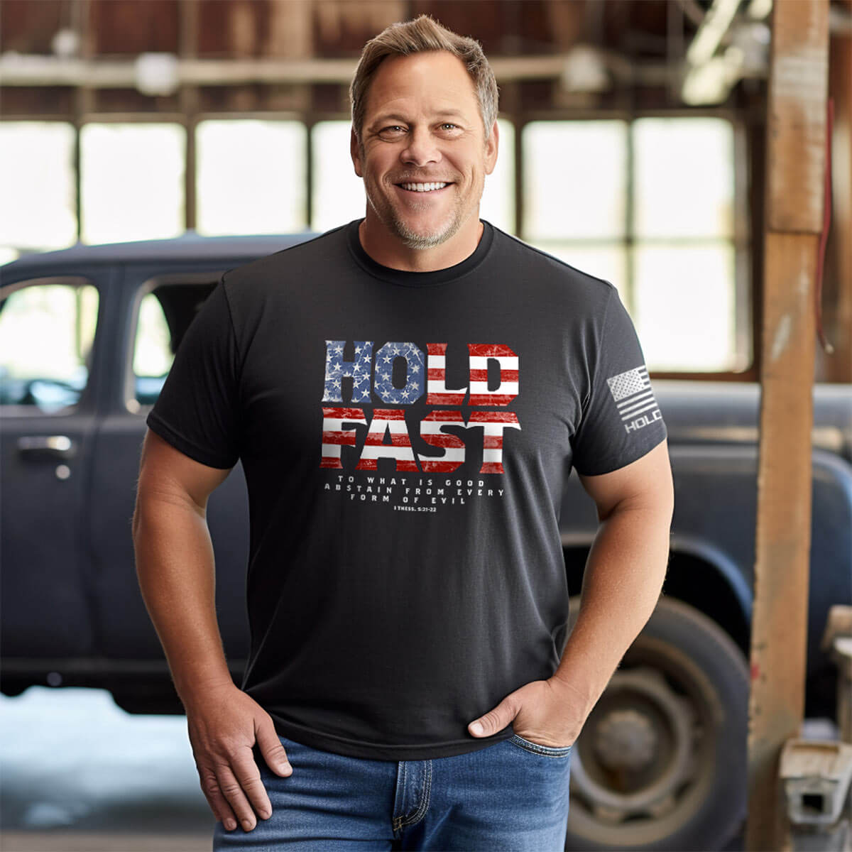 HOLD FAST Mens T-Shirt Hold Fast Flag