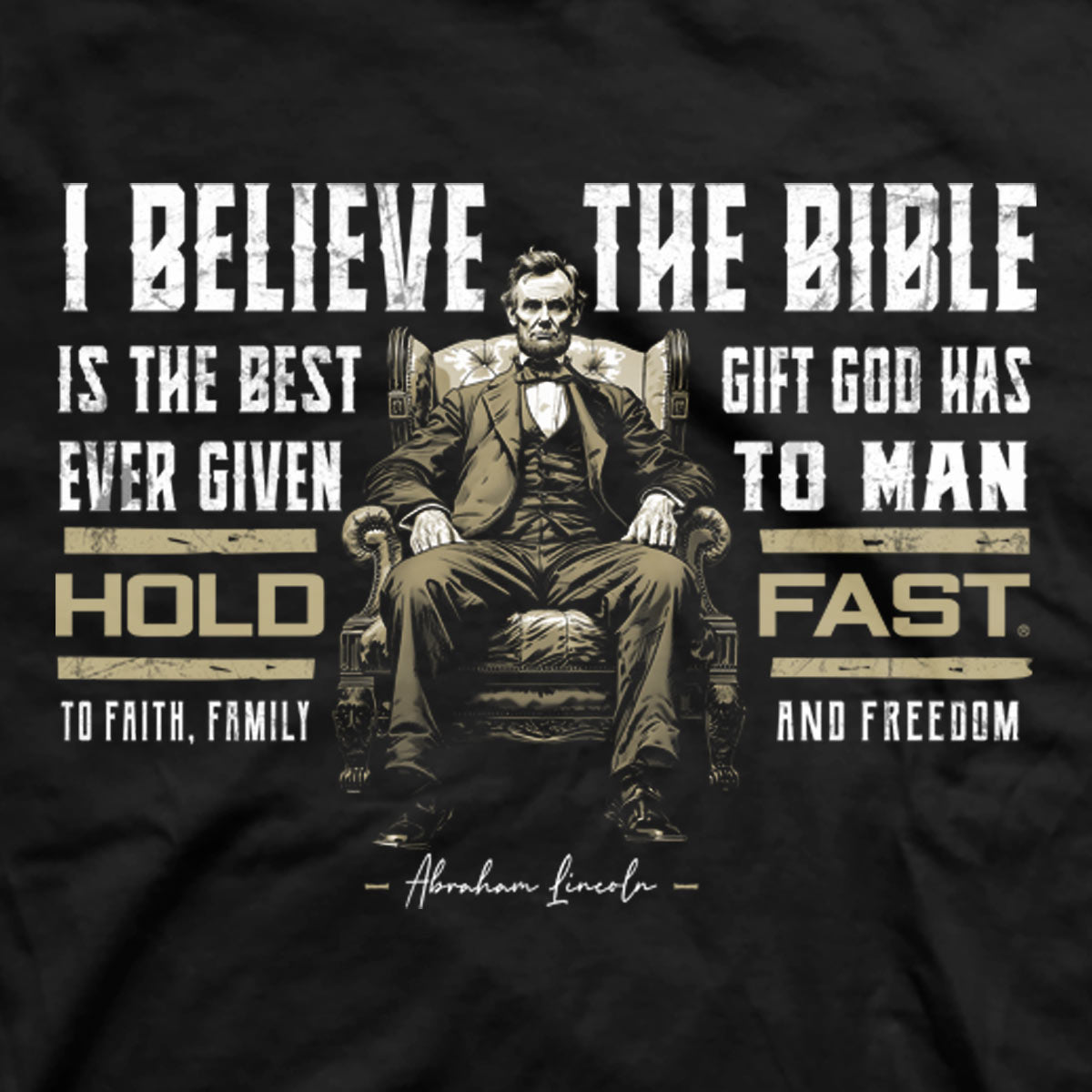 Hold Fast Mens T-Shirt Lincoln Bible Secondary image
