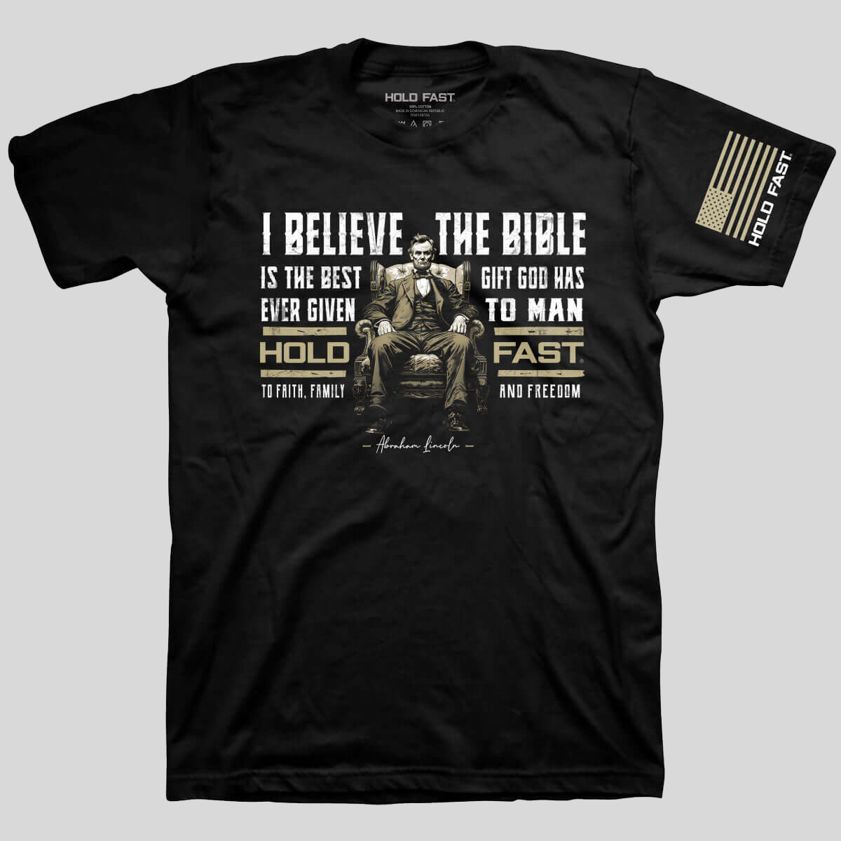 Hold Fast Mens T-Shirt Lincoln Bible Main image