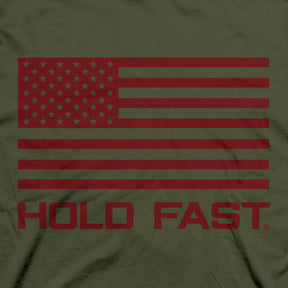 Hold Fast Mens T Shirt Liberty Eagle Sleeve Closeup