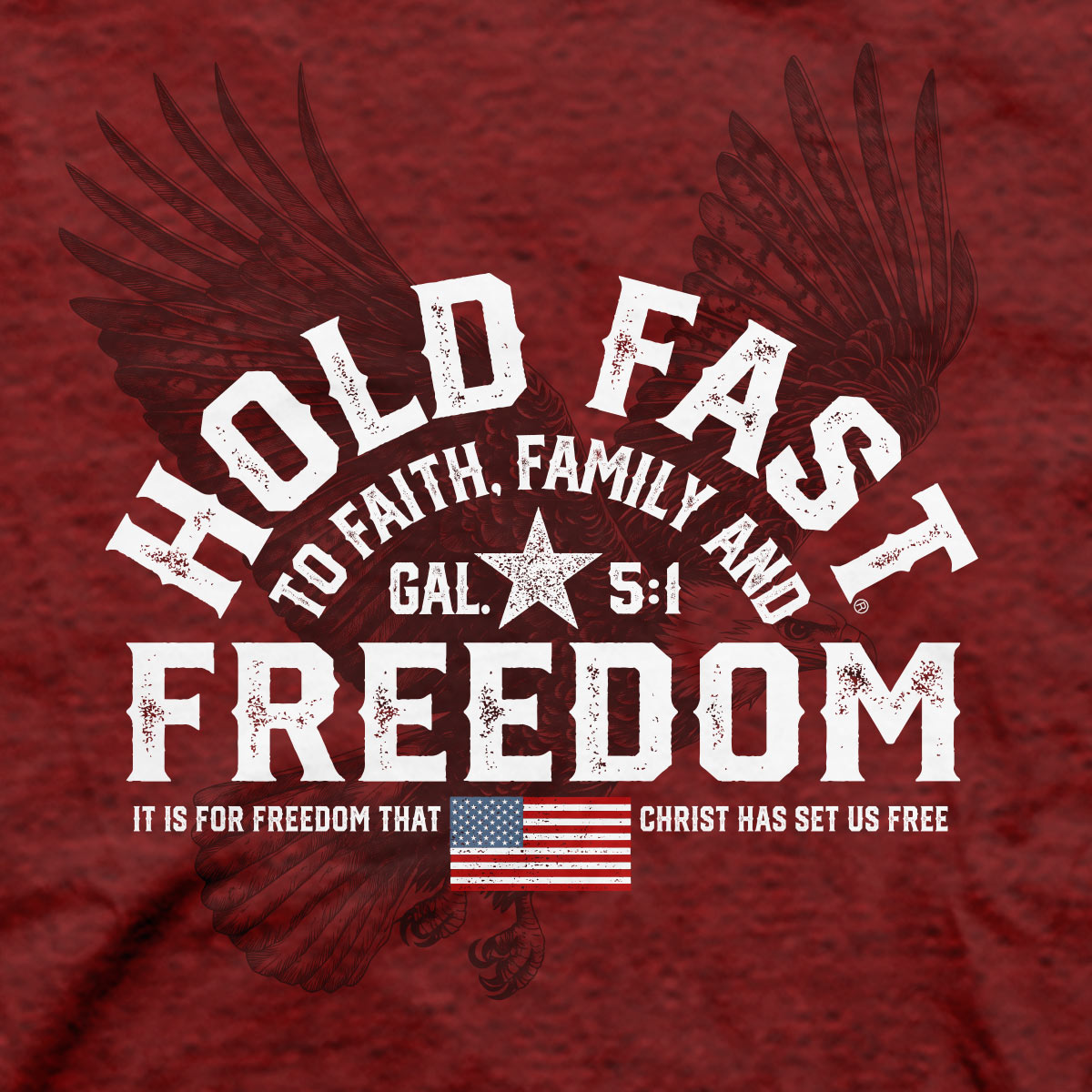 HOLD FAST Mens T-Shirt Freedom Eagle
