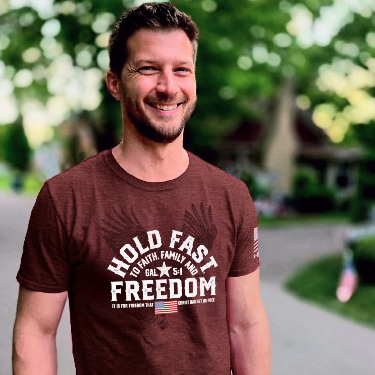 HOLD FAST Mens T-Shirt Freedom Eagle