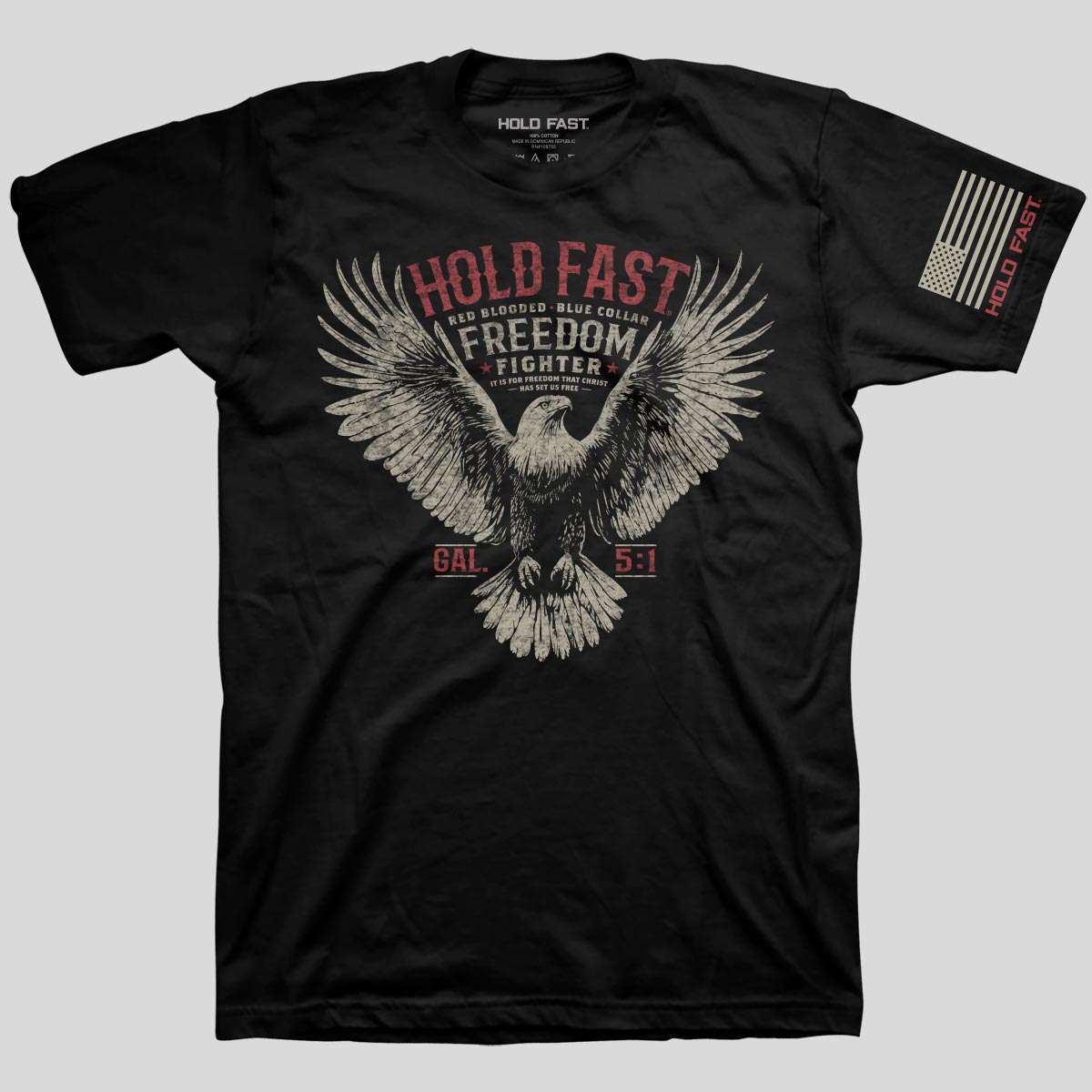 HOLD FAST Mens T-Shirt Freedom Fighter Eagle Main image