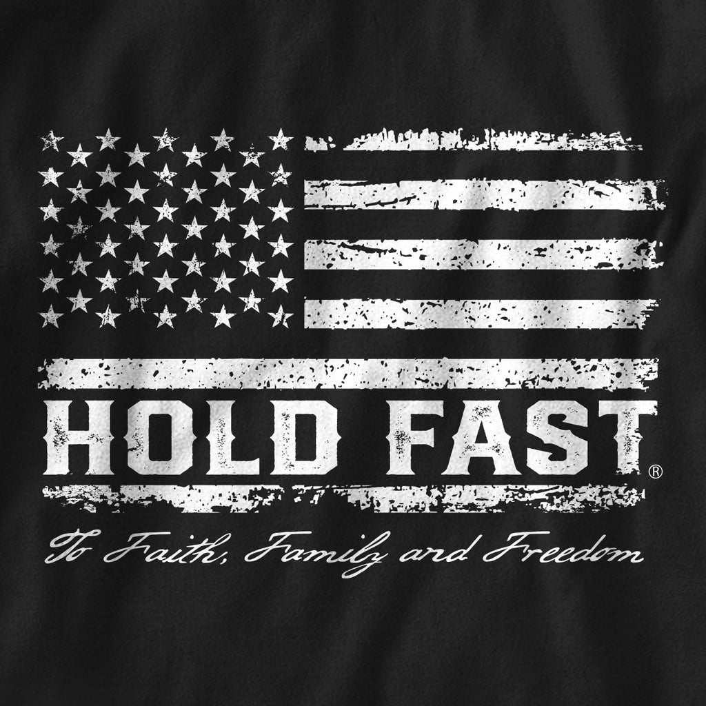 HOLD FAST Mens T-Shirt Jesus Is King Flag
