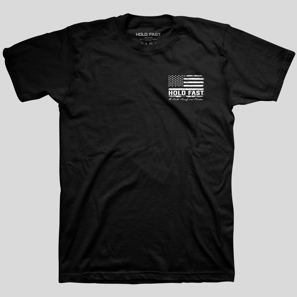 HOLD FAST Mens T-Shirt Jesus Is King Flag