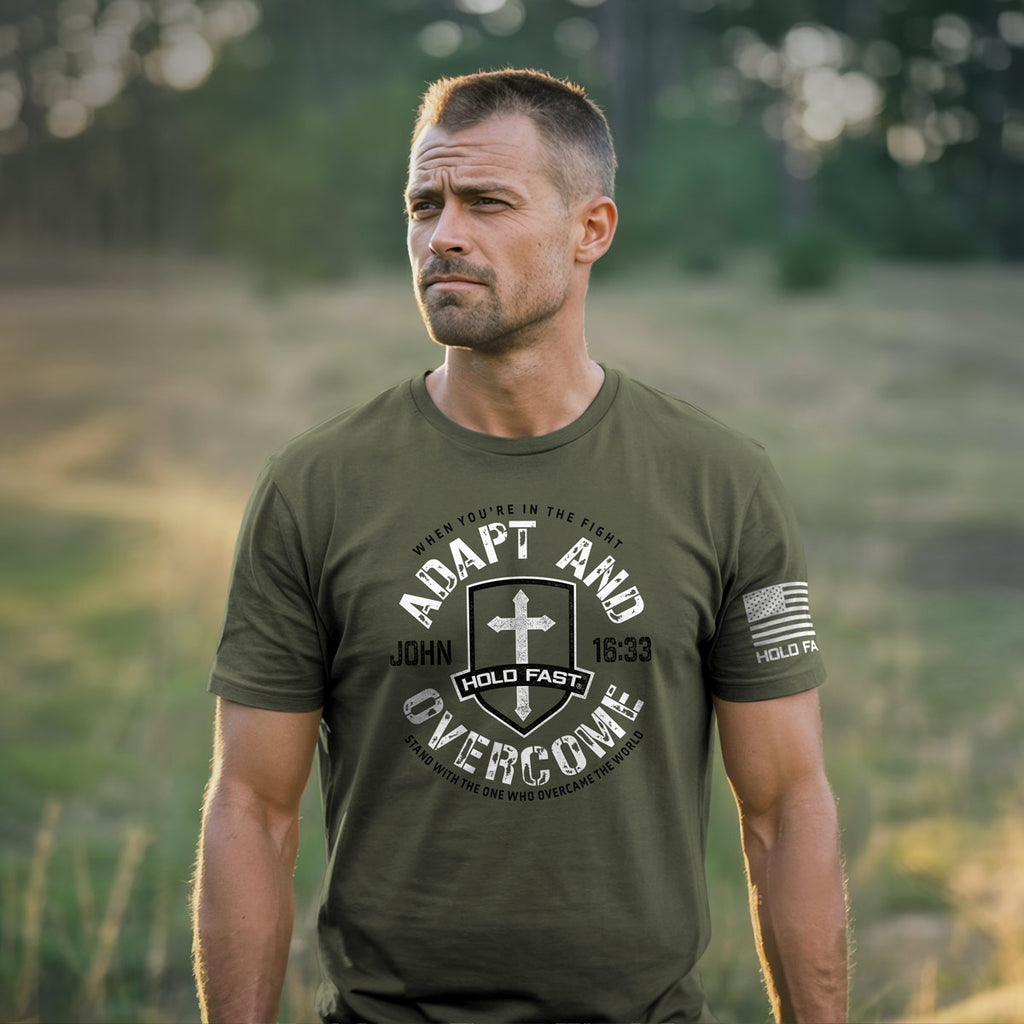HOLD FAST Mens T-Shirt Adapt And Overcome