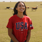 HOLD FAST Adult T-Shirt USA Strong Red