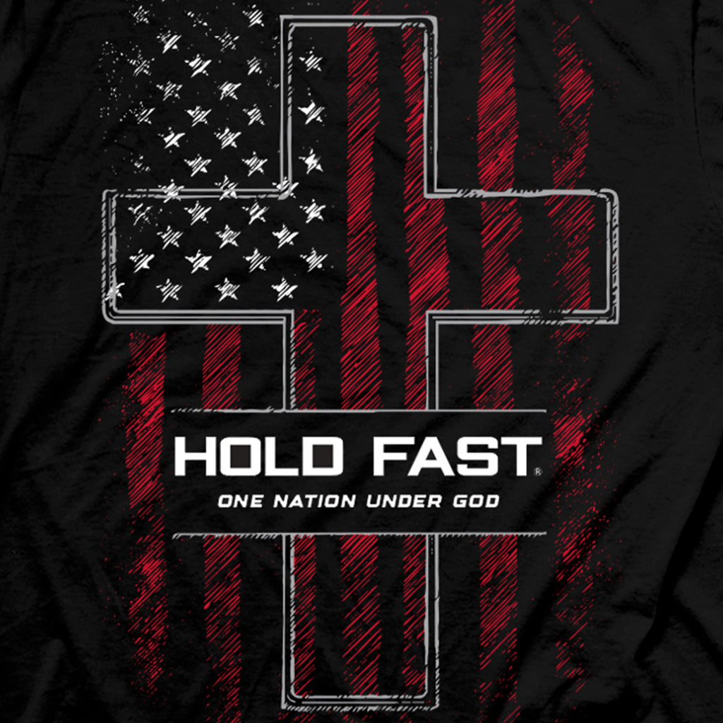 HOLD FAST Mens T-Shirt One Nation Sketch Flag