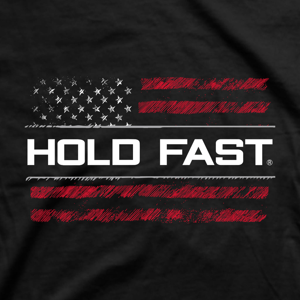 HOLD FAST Mens T-Shirt One Nation Sketch Flag