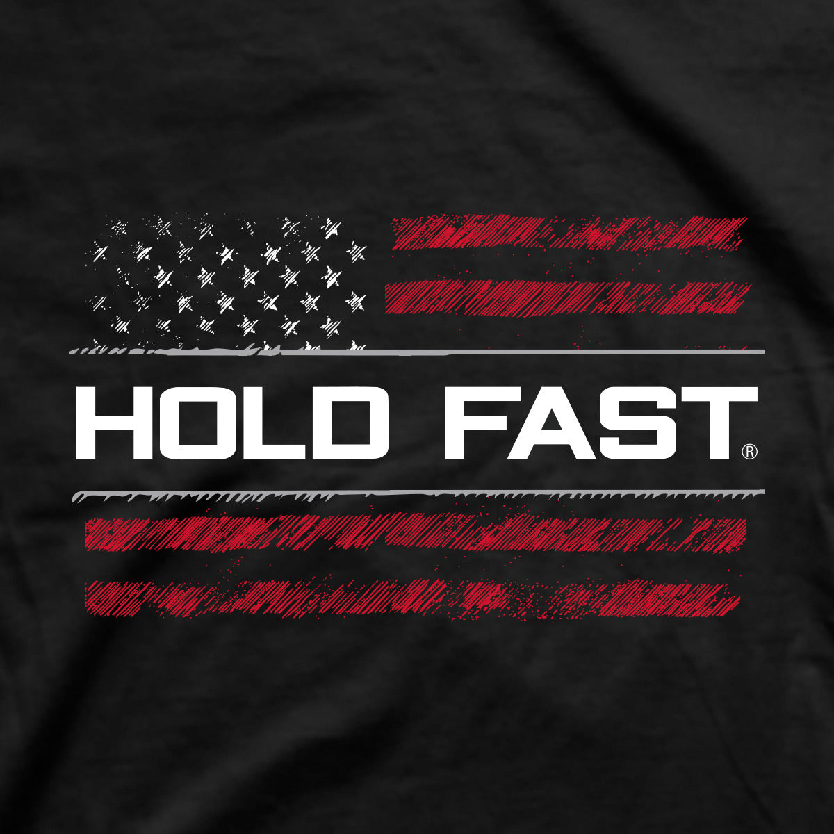 HOLD FAST Mens T-Shirt One Nation Sketch Flag