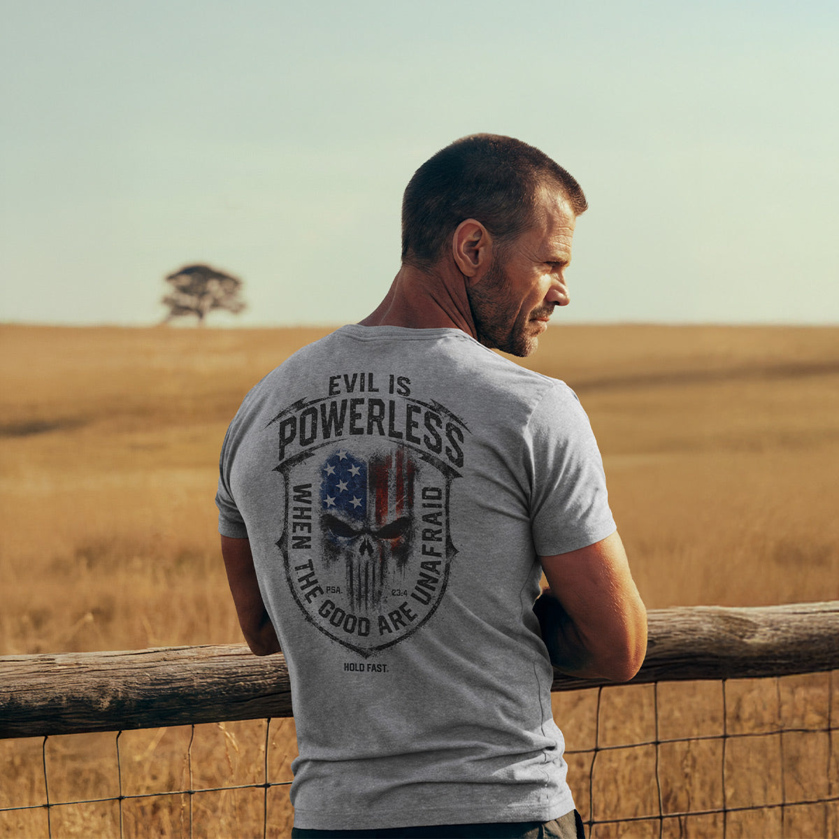 HOLD FAST Mens T-Shirt Evil Is Powerless