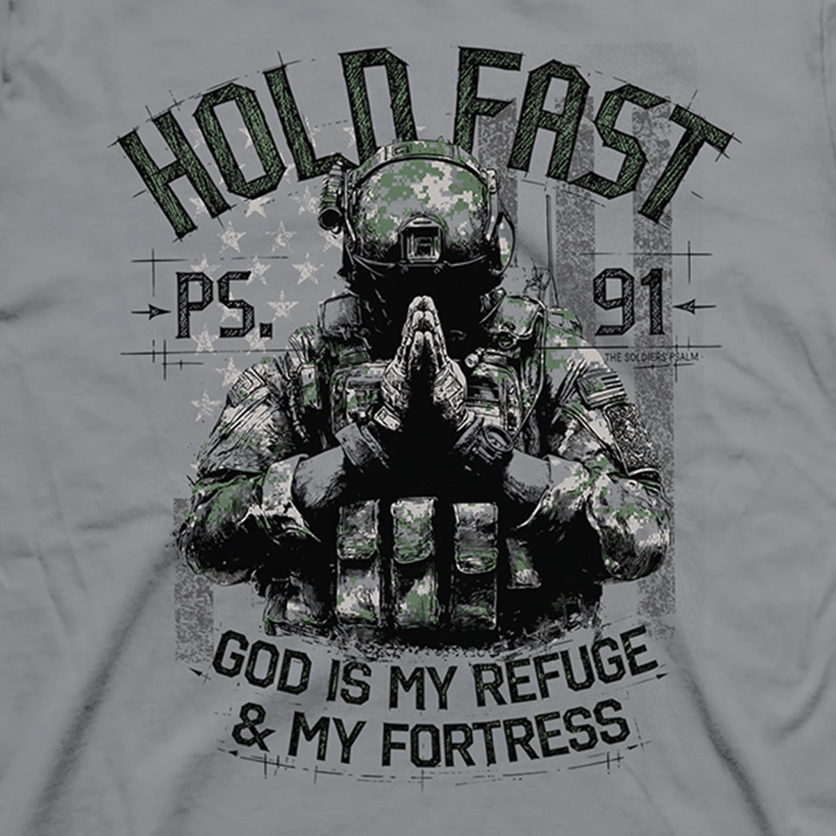 HOLD FAST Mens T-Shirt Soldiers' Psalm Secondary image