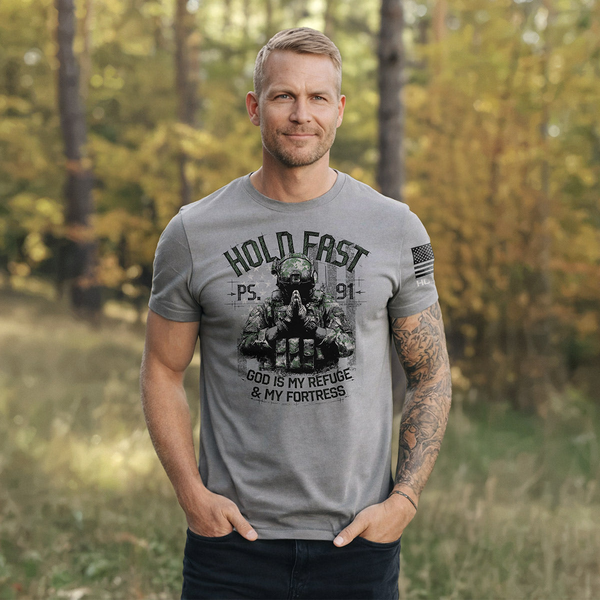 HOLD FAST Mens T-Shirt Soldiers' Psalm