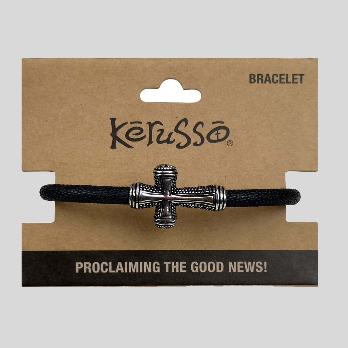 Kerusso Mens Bracelet Textured Cross