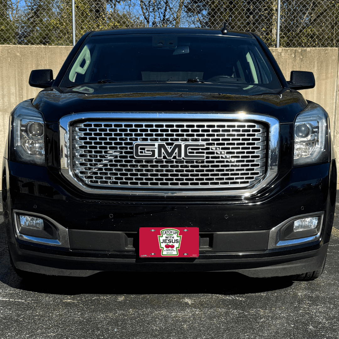 "Catch Up" - Decorative License Plate