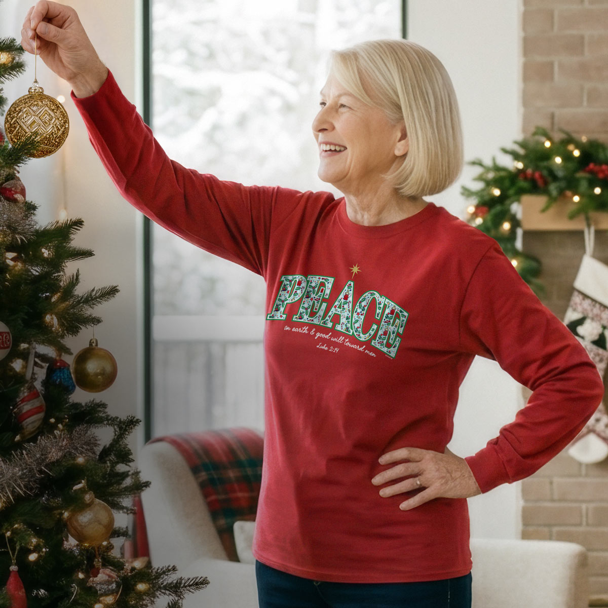 Kerusso Christmas Long Sleeve T-Shirt Peace