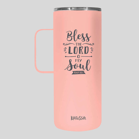 Kerusso 22 oz Stainless Steel Tumbler With Handle Bless The Lord
