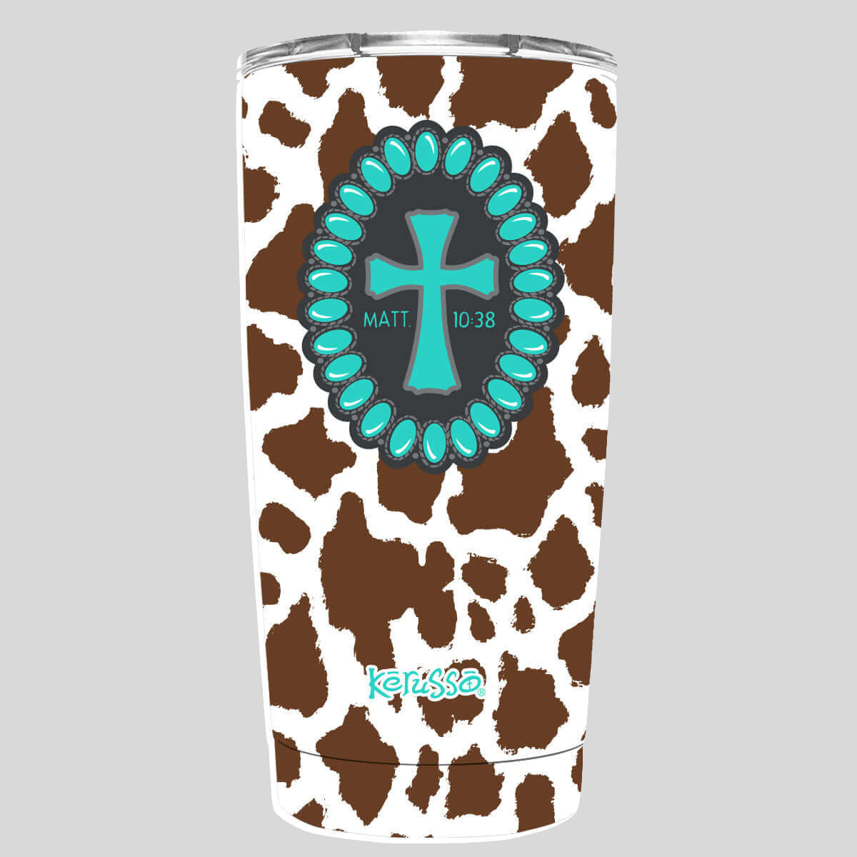 Kerusso 20 oz Stainless Steel Tumbler Cowhide Cross Main image
