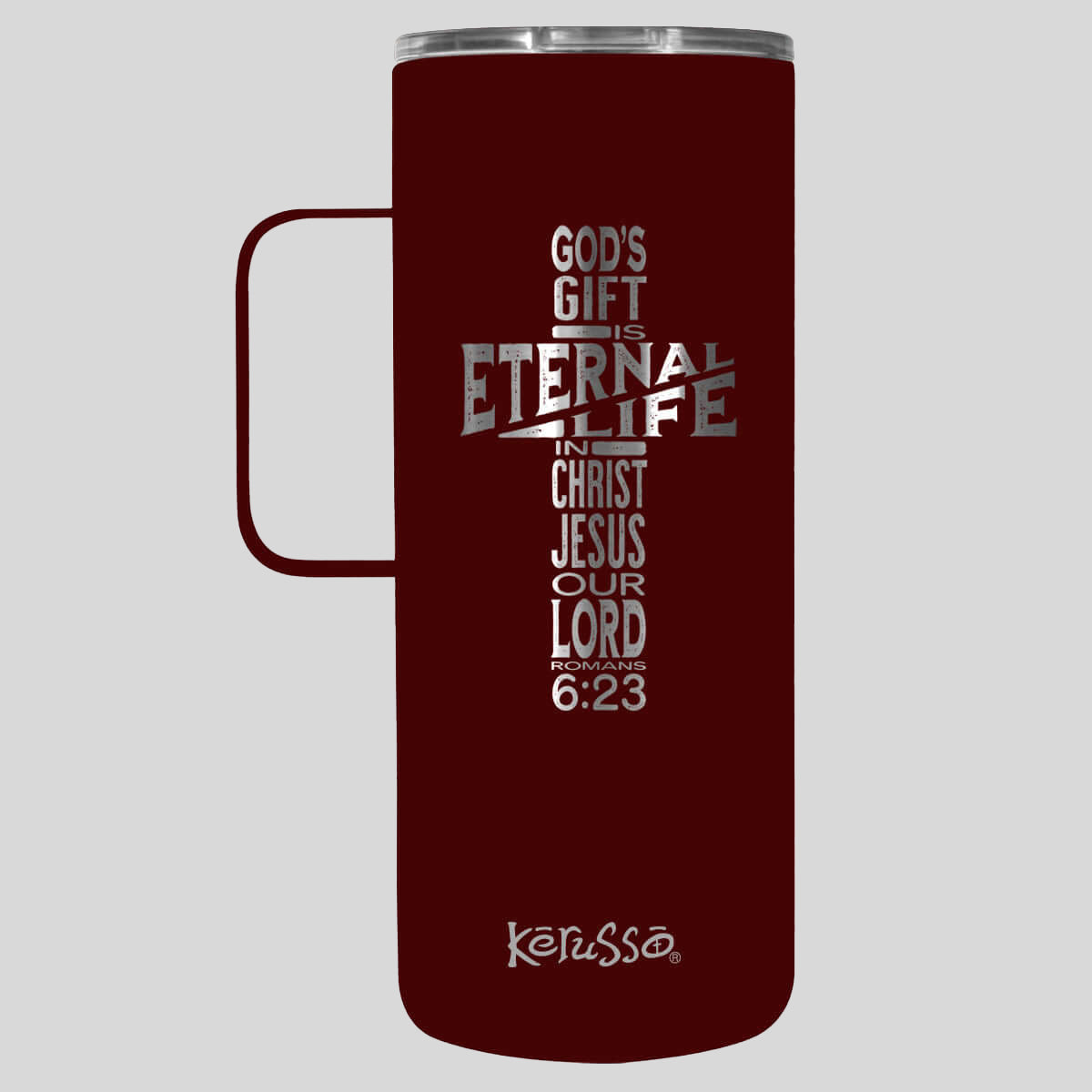 Kerusso 22 oz Stainless Steel Mug With Handle Eternal Life Cross Main image