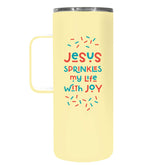 Kerusso 22 oz Stainless Steel Mug With Handle Jesus Sprinkles