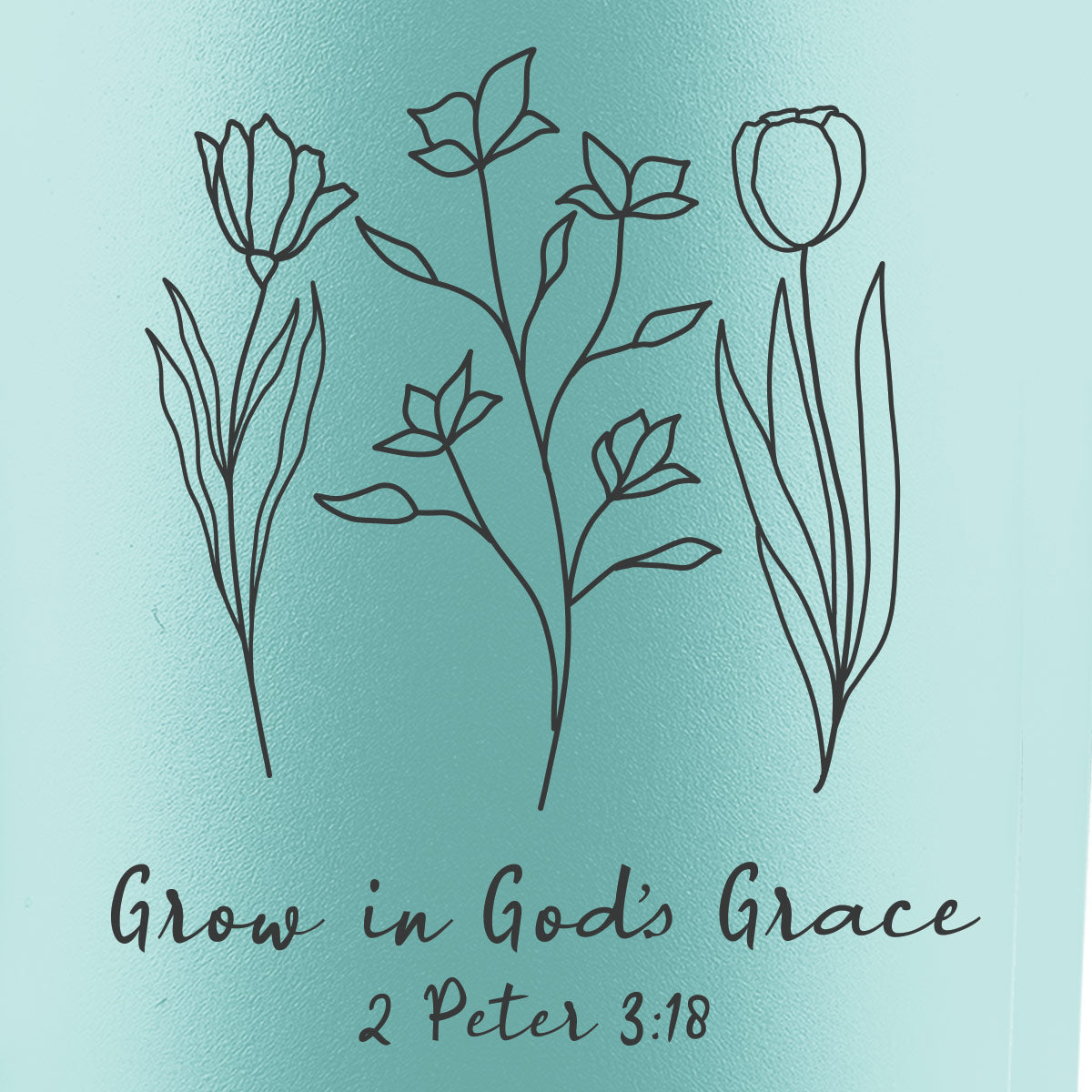 Kerusso 40 oz Stainless Steel Mug With Straw Grow In Grace Secondary image
