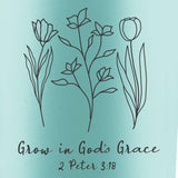 Kerusso 40 oz Stainless Steel Mug With Straw Grow In Grace