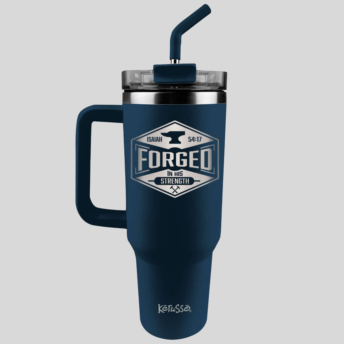 Kerusso 40 oz Stainless Steel Mug With Straw Forged Main image