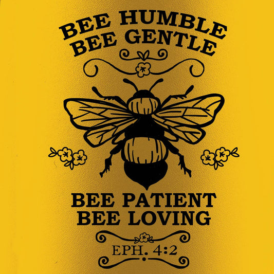 Kerusso 40 oz Stainless Steel Mug With Straw Bee Humble