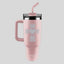 Kerusso 40 oz Stainless Steel Mug With Straw Heart Cross