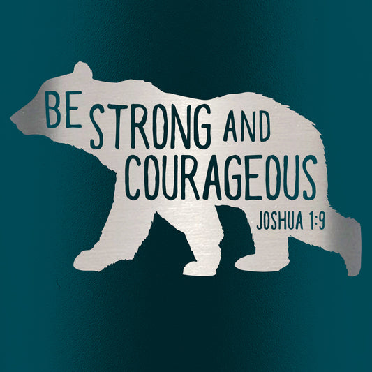 Kerusso 40 oz Stainless Steel Mug With Straw Be Strong And Courageous