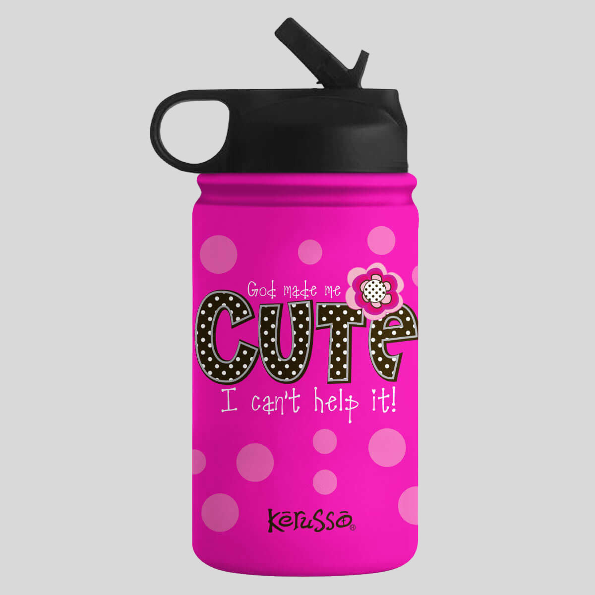 Kerusso 12 oz Stainless Steel Sport Bottle Cute
