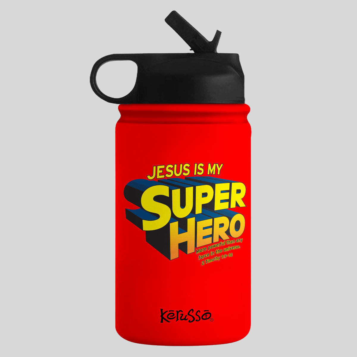 Kerusso 12 oz Stainless Steel Sport Bottle Super Hero