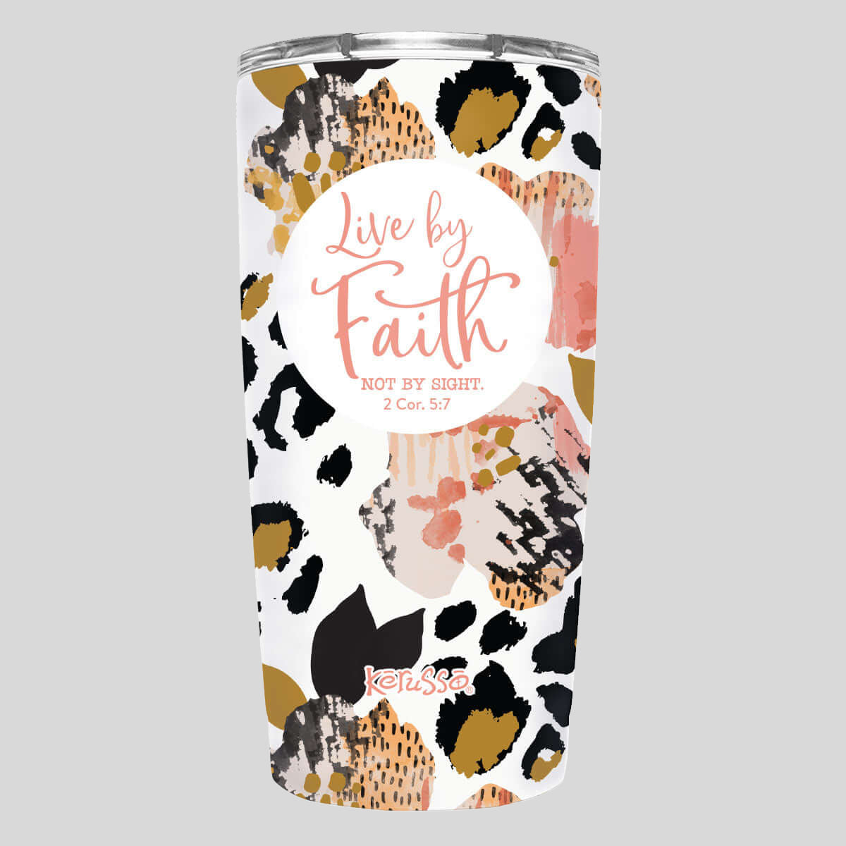 Kerusso 20 oz Stainless Steel Tumbler Live By Faith Main image