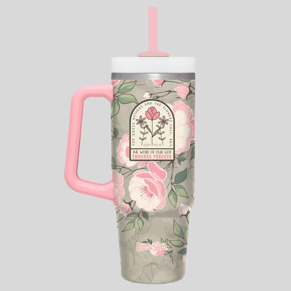 Kerusso 30 oz Stainless Steel Mug With Straw Endures Forever Main image