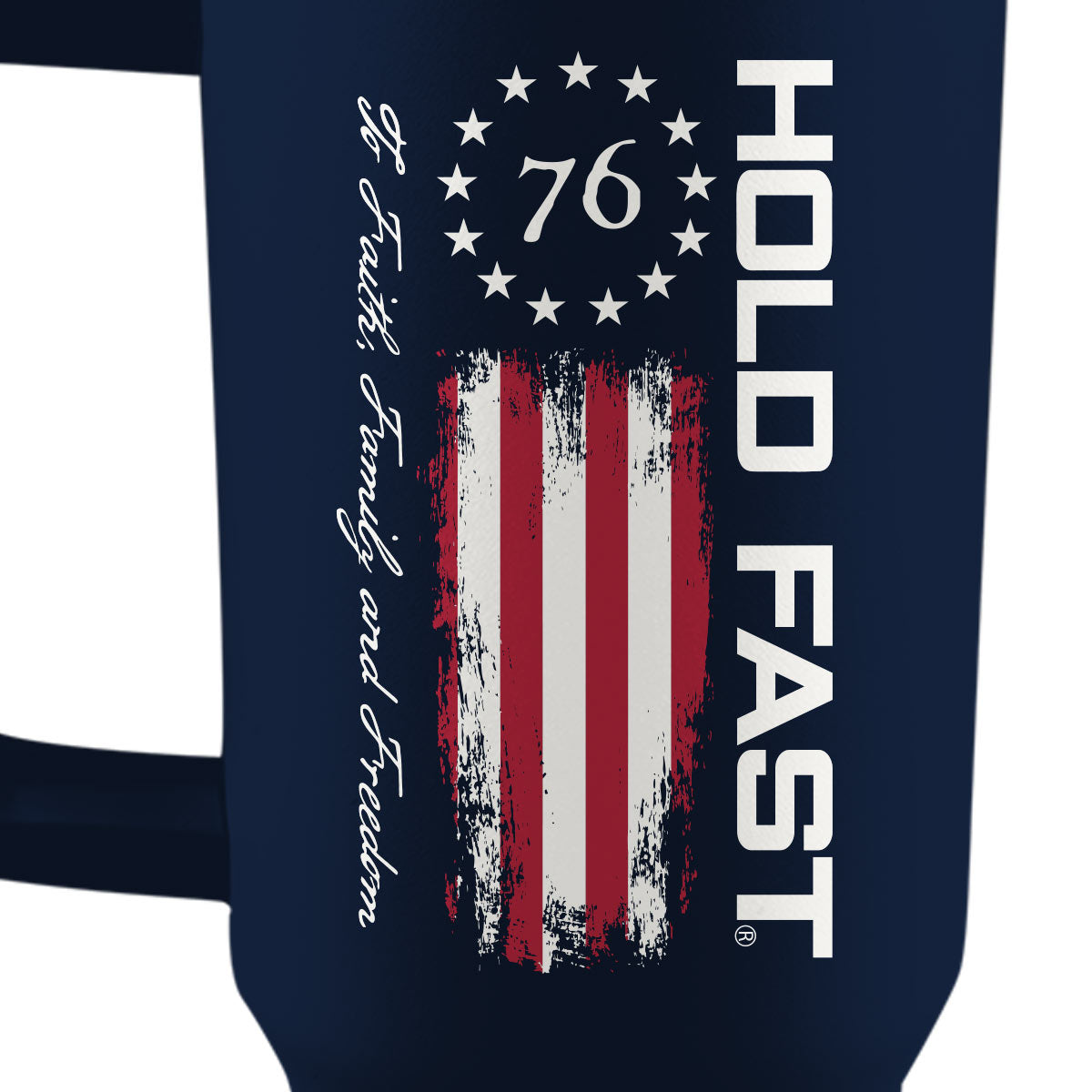 HOLD FAST 40 oz Stainless Steel Mug With Straw 76 Flag Secondary image