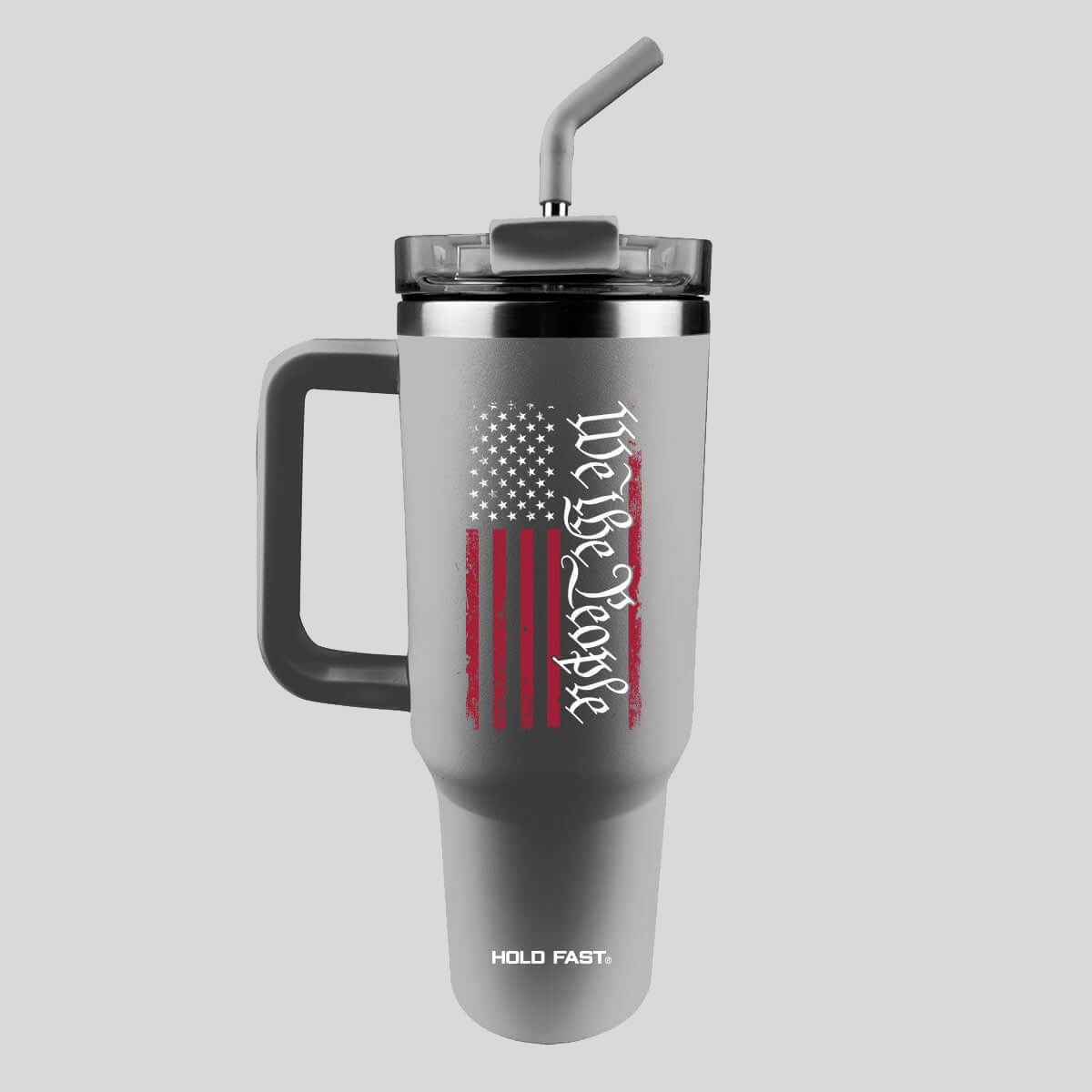 HOLD FAST 40 oz Stainless Steel Mug With Straw We The People Flag Main image