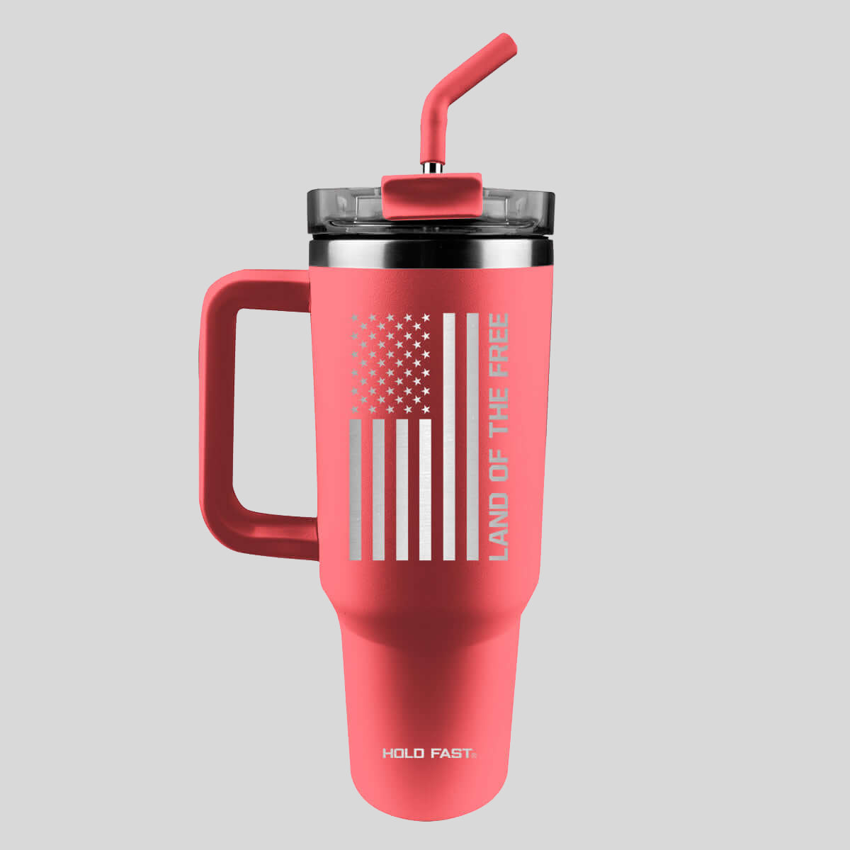 HOLD FAST 40 oz Stainless Steel Mug With Straw Land Of The Free Watermelon Main image