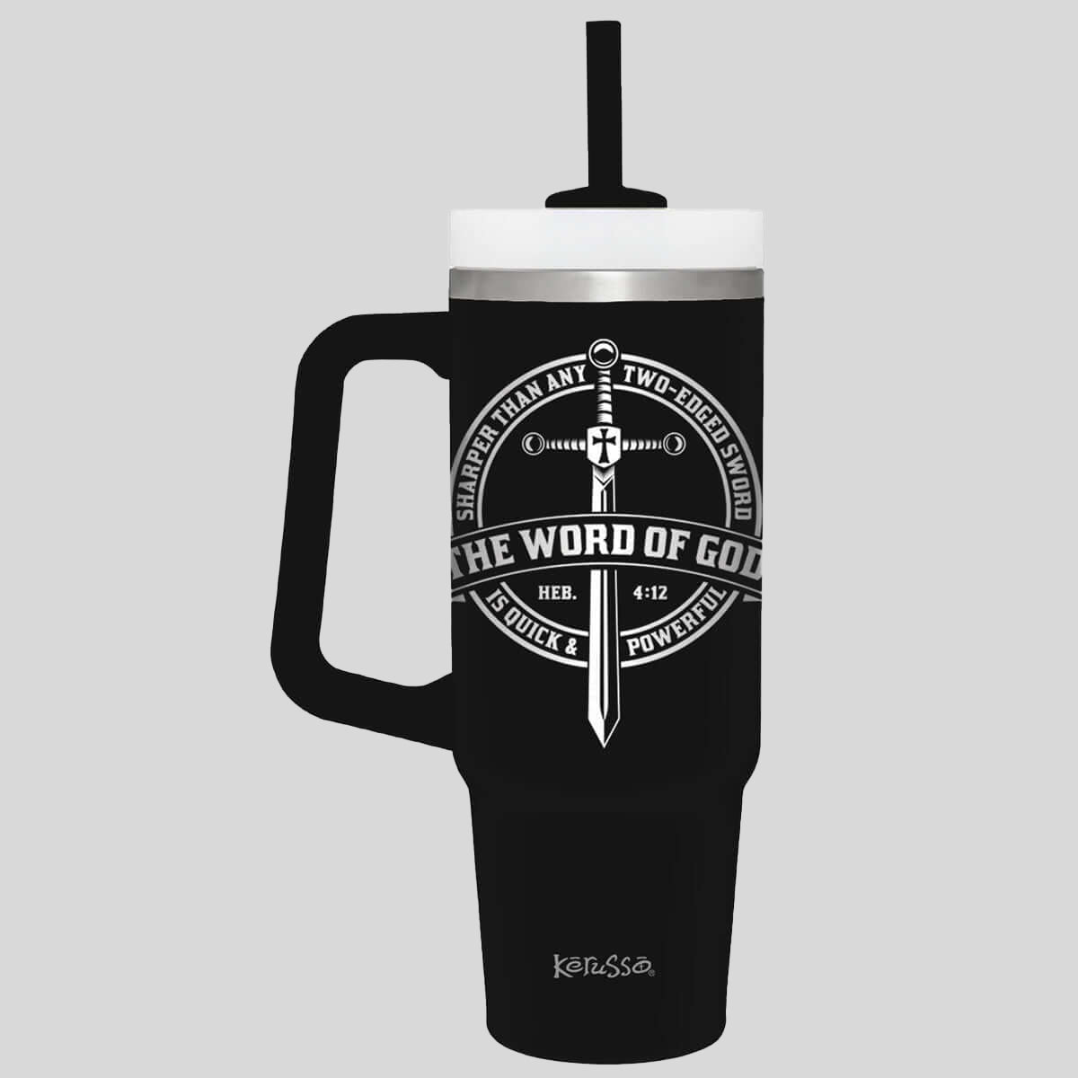 Kerusso 30 oz Stainless Steel Mug With Straw Word Of God Main image