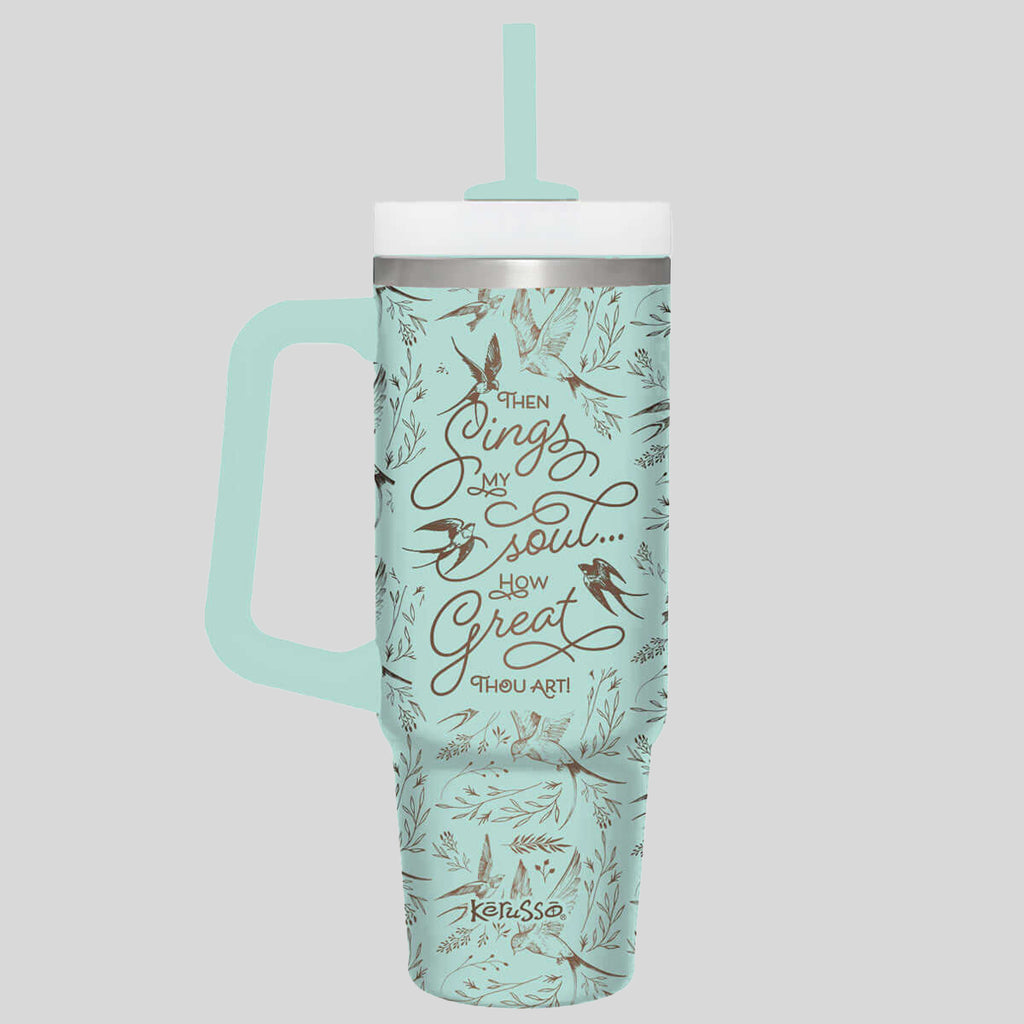 Kerusso 30 oz Stainless Steel Mug With Straw Sings My Soul