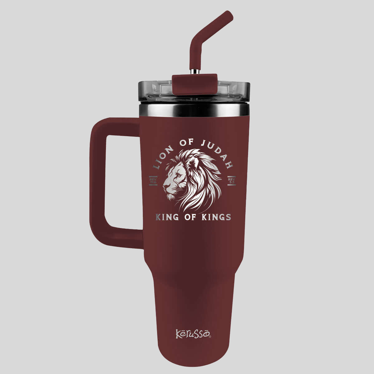 Kerusso 40 oz Stainless Steel Mug With Straw Judah Main image