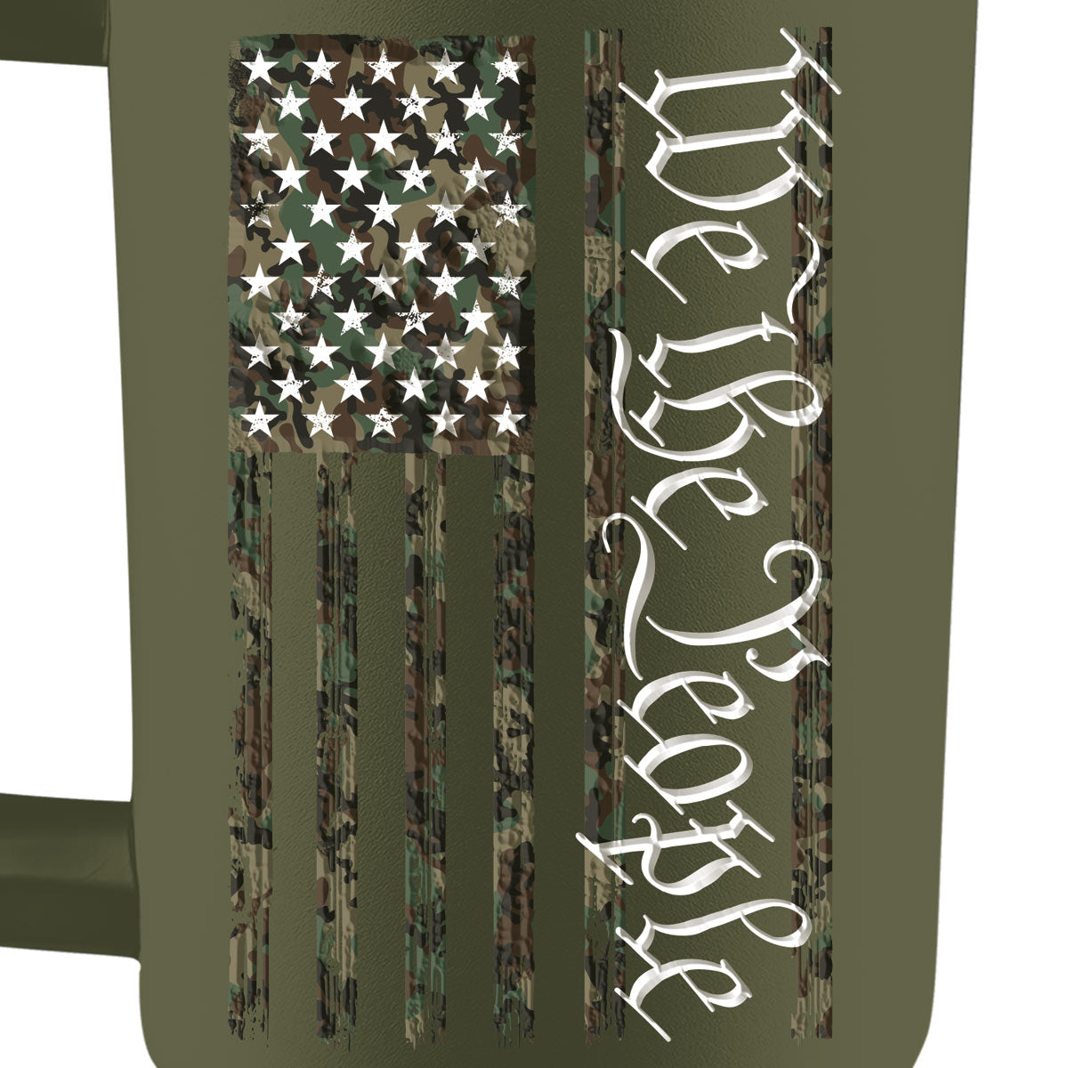 HOLD FAST 40 oz Stainless Steel Mug With Straw We The People Camo Flag Secondary image