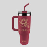 Kerusso 40 oz Stainless Steel Mug With Straw Daughter