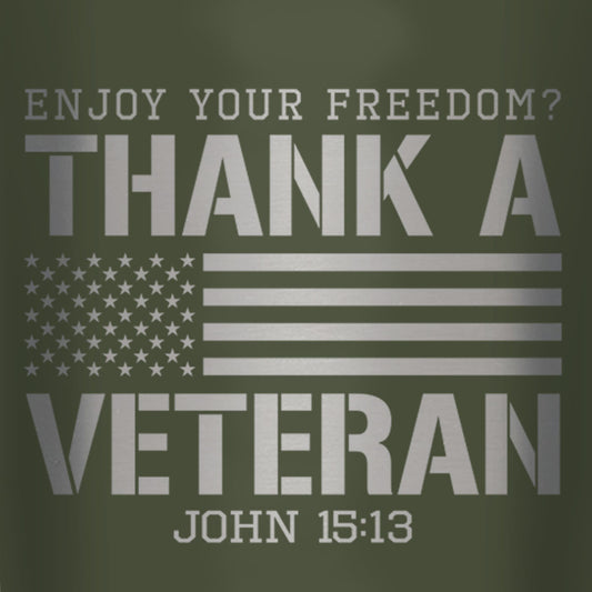 HOLD FAST 20 oz Stainless Steel Tumbler Thank A Veteran