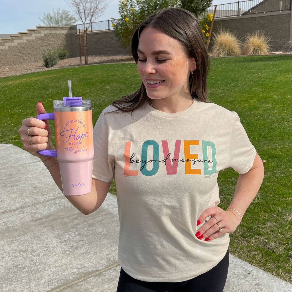 Kerusso 30 oz Stainless Steel Mug With Straw Hope