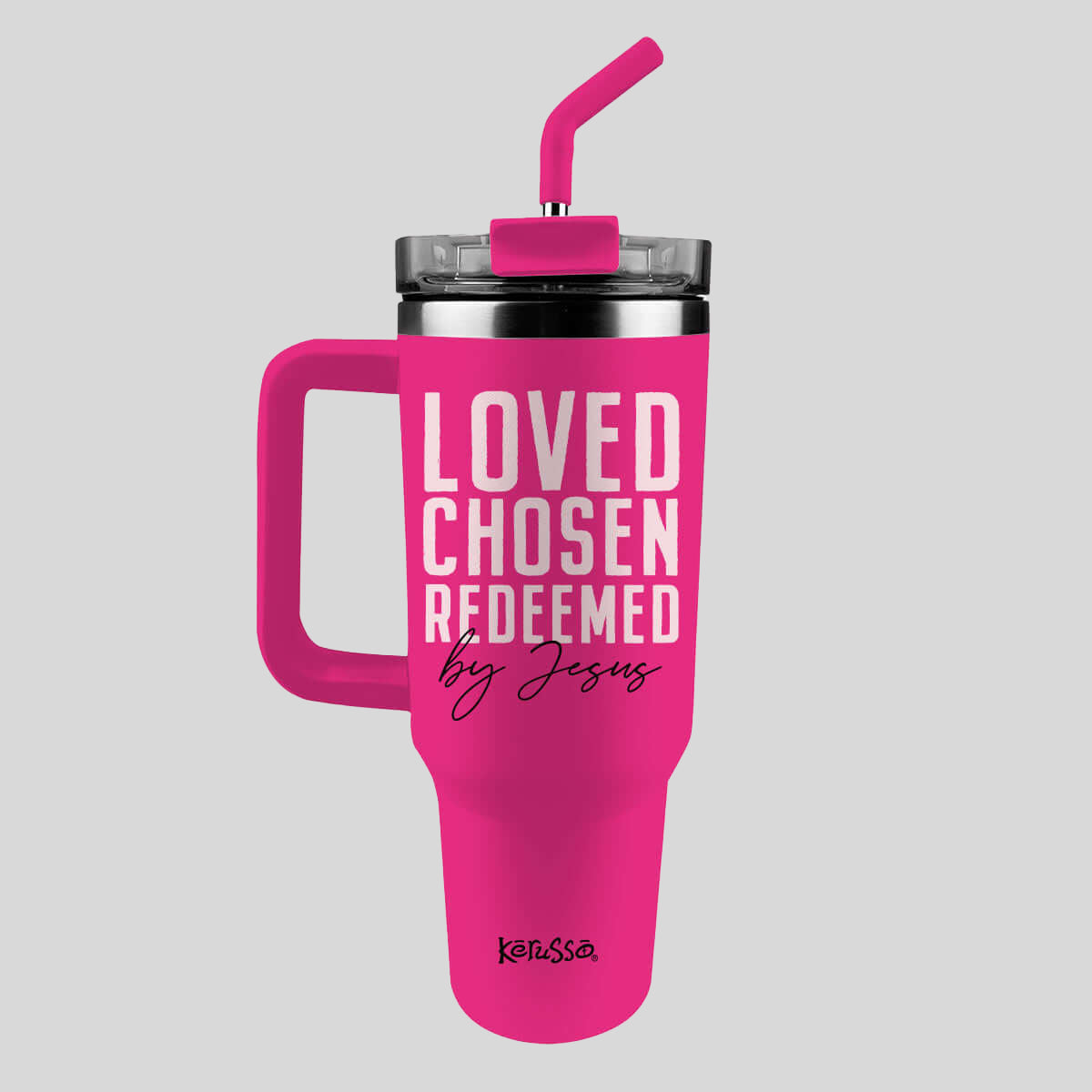 Kerusso 40 oz Stainless Steel Mug With Straw Loved Main image