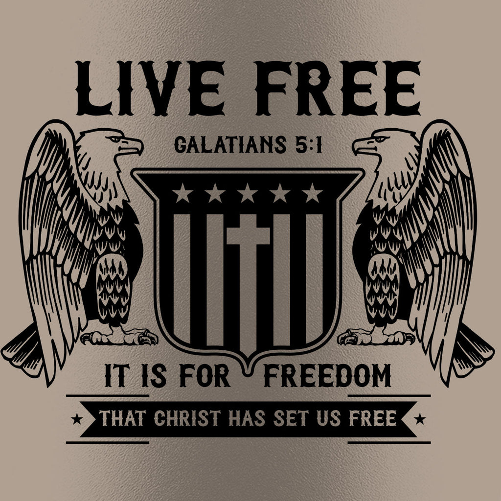 HOLD FAST 40 oz Stainless Steel Mug With Straw Live Free