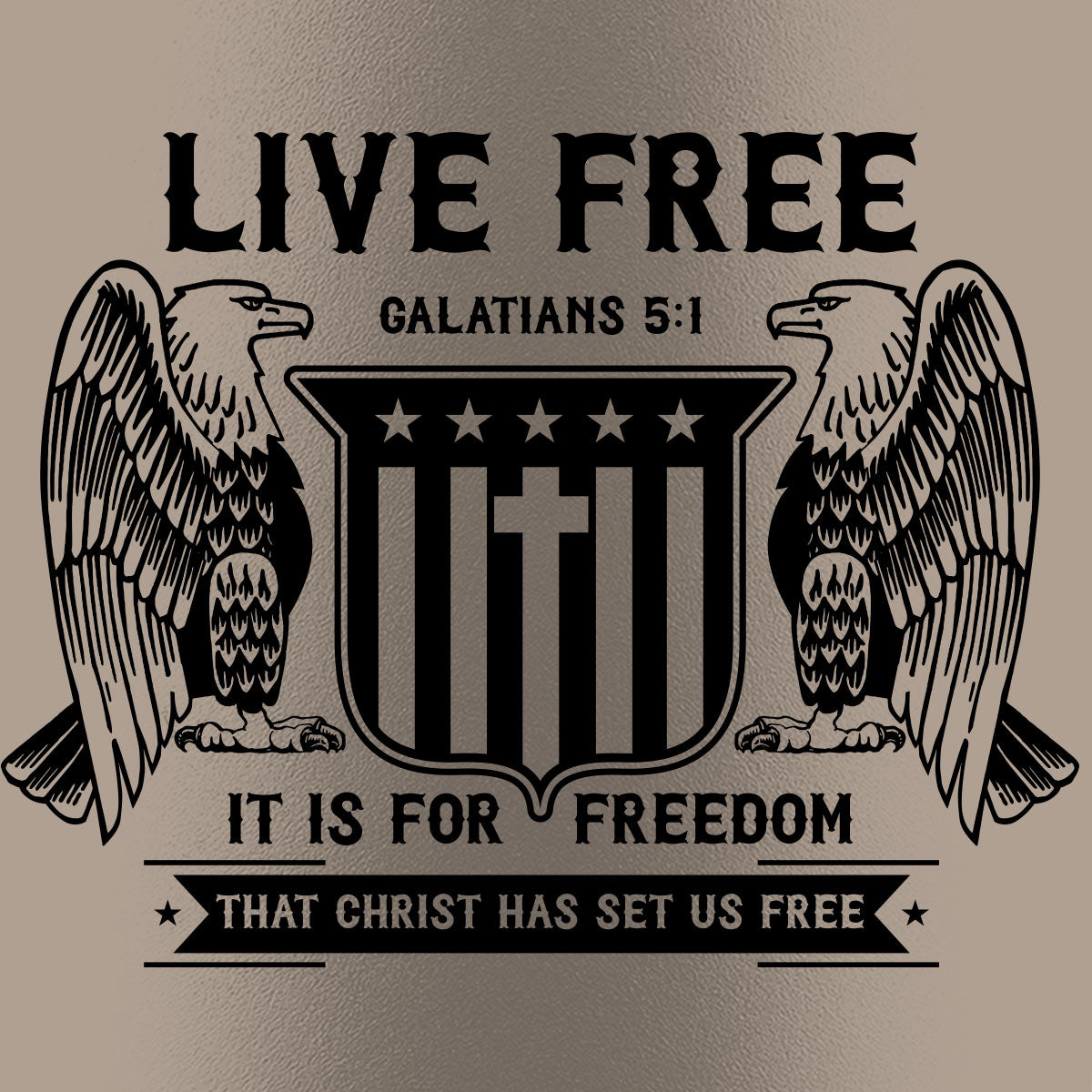 HOLD FAST 40 oz Stainless Steel Mug With Straw Live Free