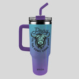 Kerusso 40 oz Stainless Steel Mug With Straw Highland Cow