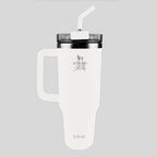 Kerusso 40 oz Stainless Steel Mug With Straw Stand With Jesus