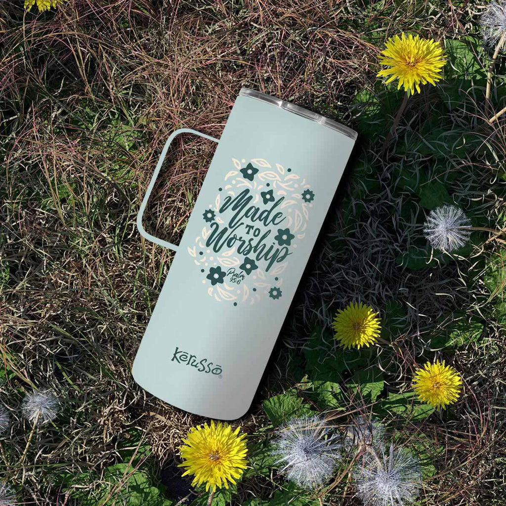 Kerusso 22 oz Stainless Steel Mug With Handle Made To Worship